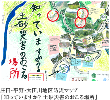 庄田・平野・大田川地区防災マップ 「知っていますか？土砂災害のおこる場所」