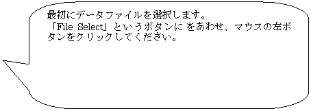 pێlp`o: ŏɃf[^t@CI܂B
uFile SelectvƂ{^ 킹A}EX̍{^NbNĂB
 
